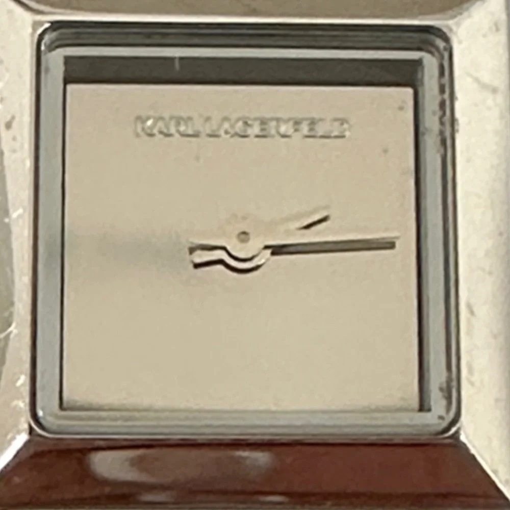 Karl Lagerfeld Silver and lWhite leather watch Bracelet
